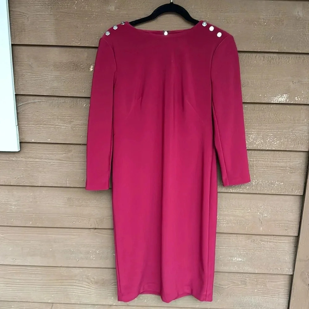NWT Lauren Ralph Lauren garnet colored long sleeve dress size 6